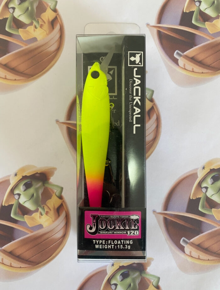 Isca Jackall Jockie 120F Cor Mat Chartreuse Pink Tail - Imagem 2