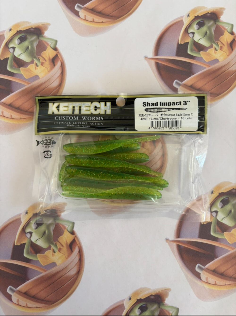 Isca Artificial Japonesa Keitech Shad Impact 3" 7,6cm / 10 Unidades Cor Lime Chartreuse