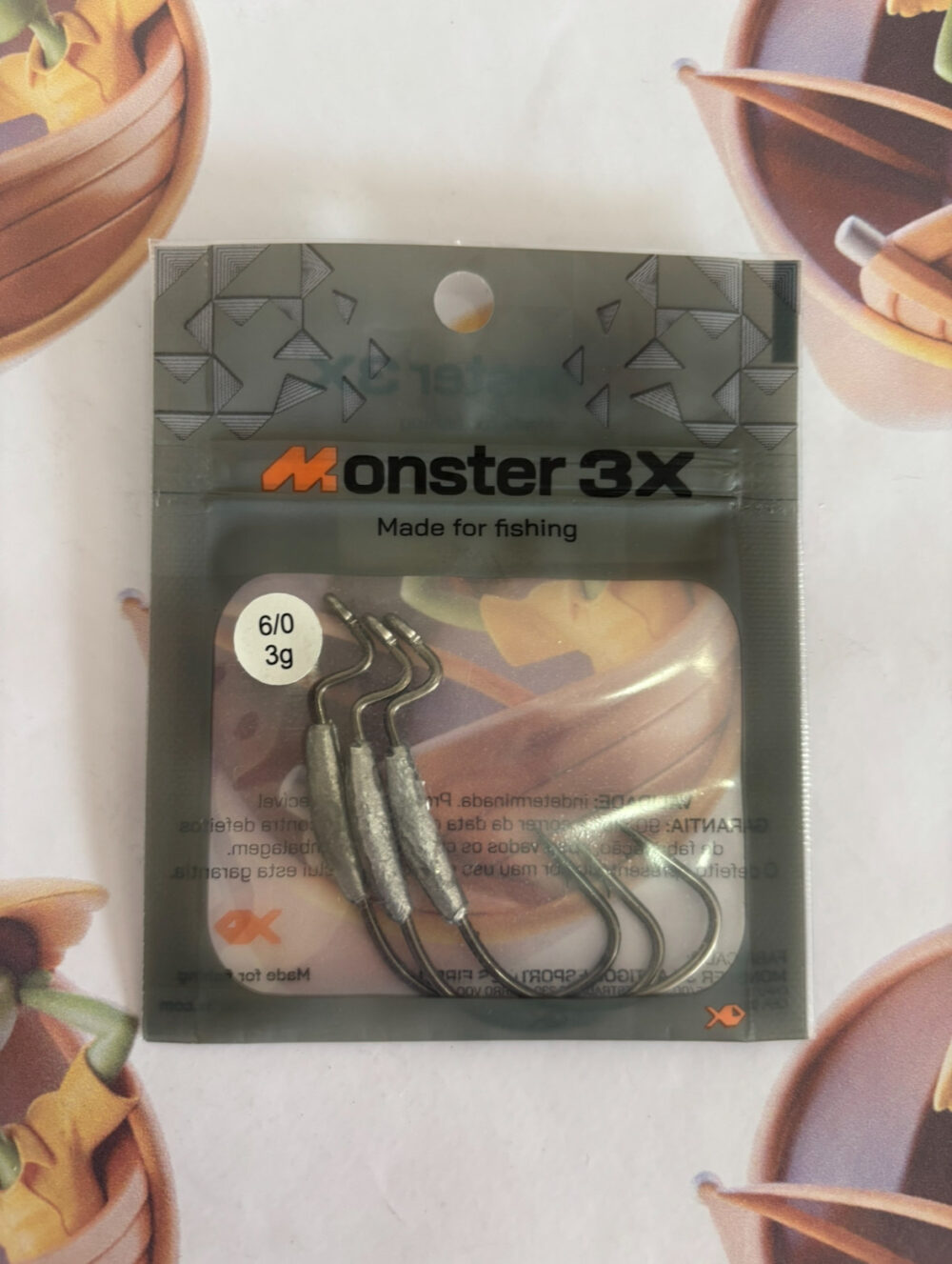 Anzol Monster 3X Offset EWG Lastreado 6/0 3g 3un