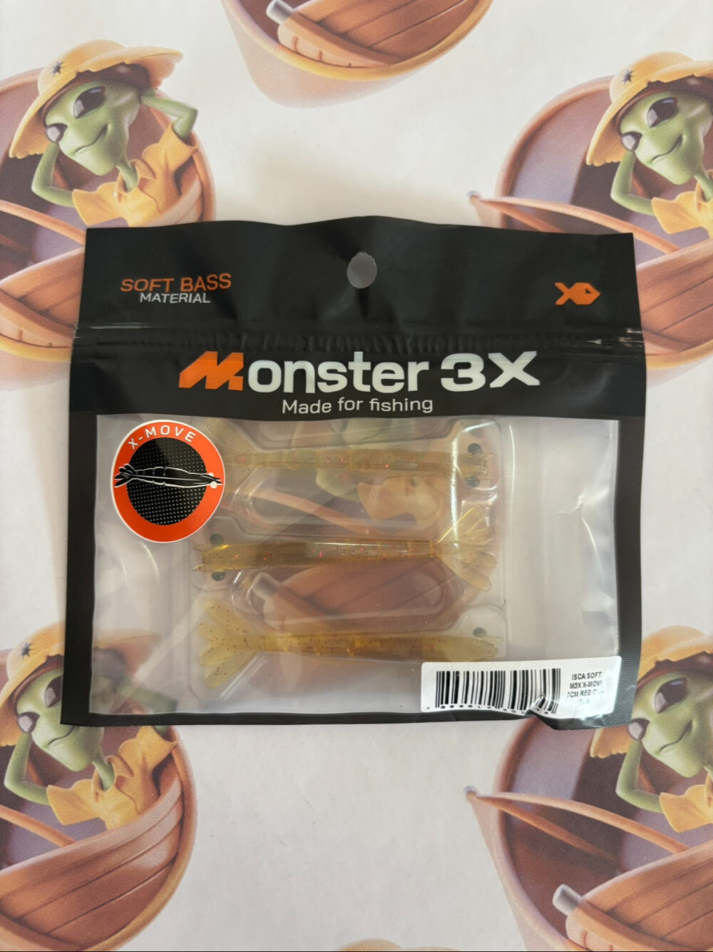 Camarão Monster 3X X Move 7cm Cor Red Chá