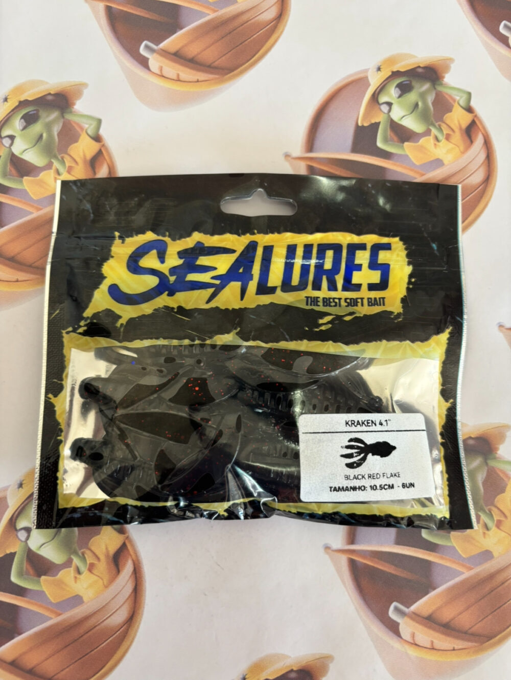 Isca Kraken Sea Lures 10,5cm Cor Black Red Flake