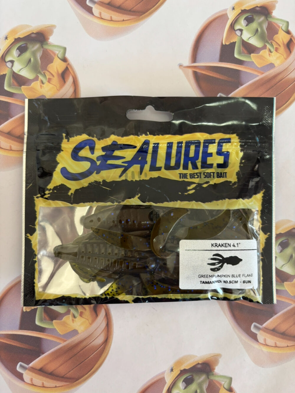 Isca Kraken Sea Lures 10,5cm Cor Green Pumpkin Blue Flake