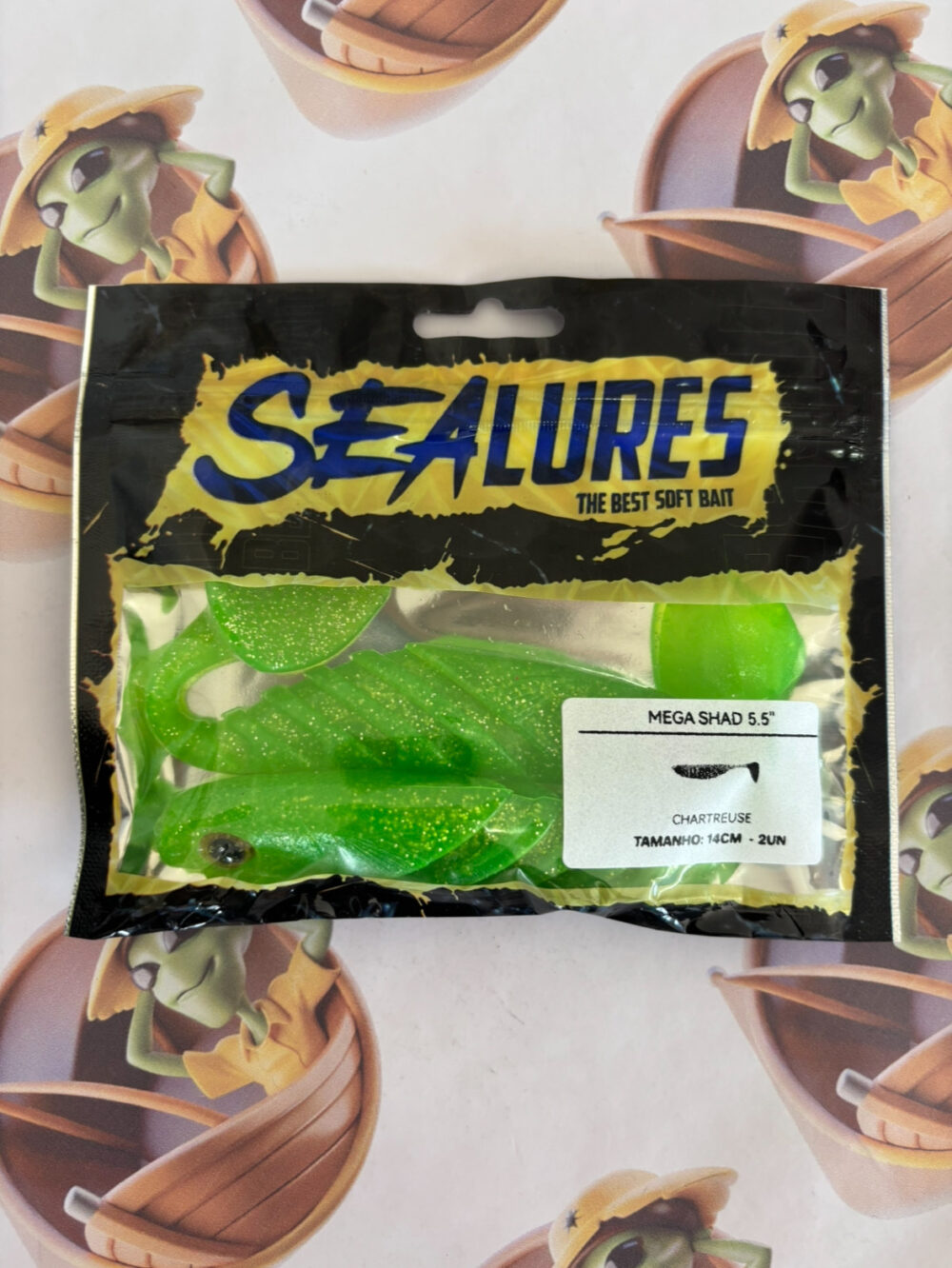 Isca Mega Shad Sea Lures 14cm Cor Chartreuse