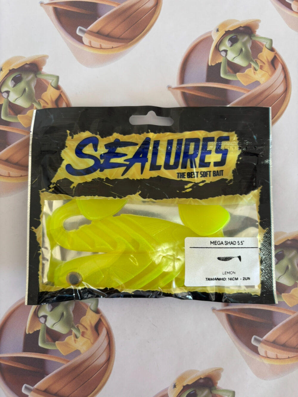 Isca Mega Shad Sea Lures 14cm Cor Lemon