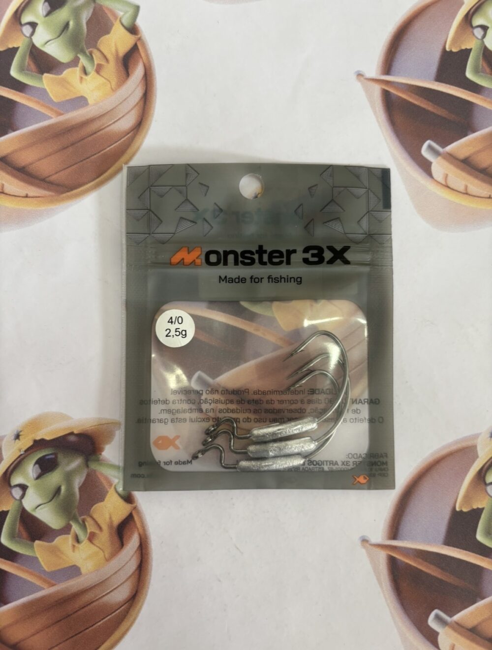 Anzol Monster 3X Offset EWG Lastreado 4/0 2,5g 3un
