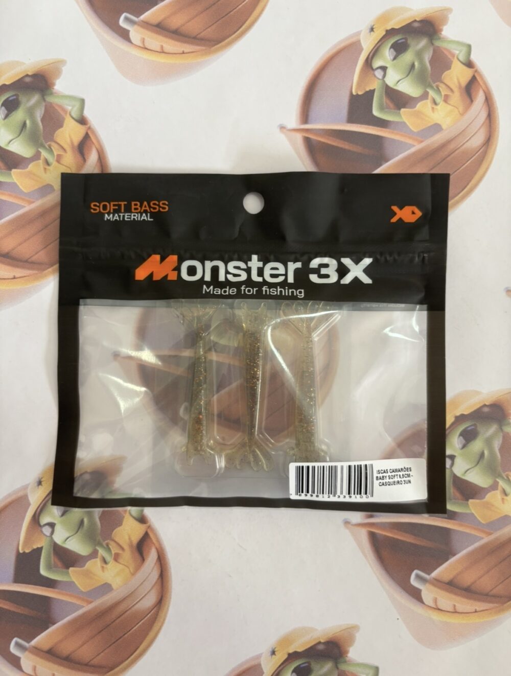 Camarão Baby Soft Monster 3X 6,5cm 3un Cor Casqueiro