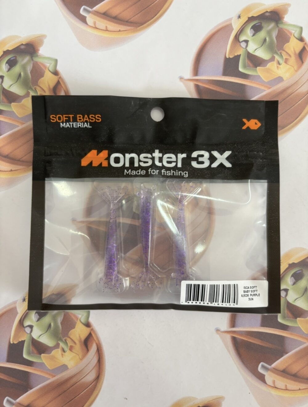 Camarão Baby Soft Monster 3X 6,5cm 3un Cor Purple