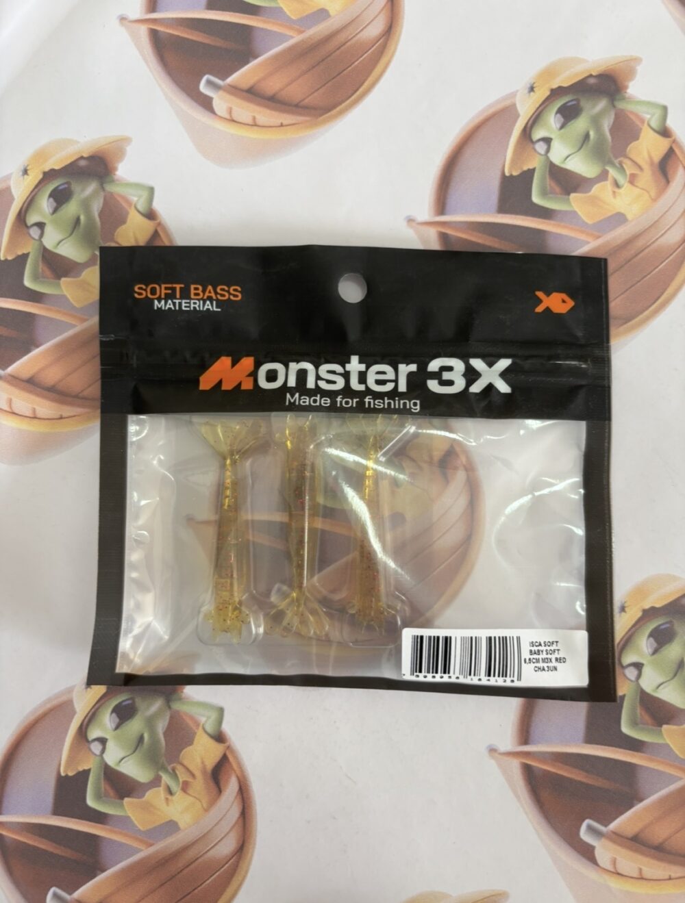 Camarão Baby Soft Monster 3X 6,5cm 3un Cor Red Chá