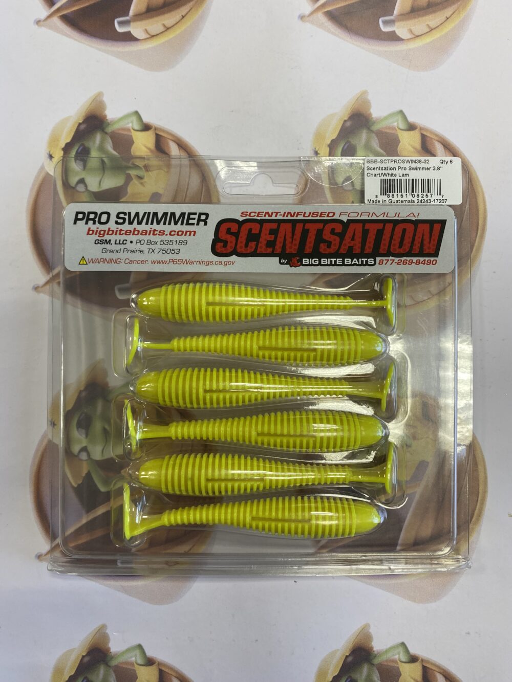 Isca Artificial Shad Big Bite Scentsation Pro Swimmer 3.8" Cor Chart Lam