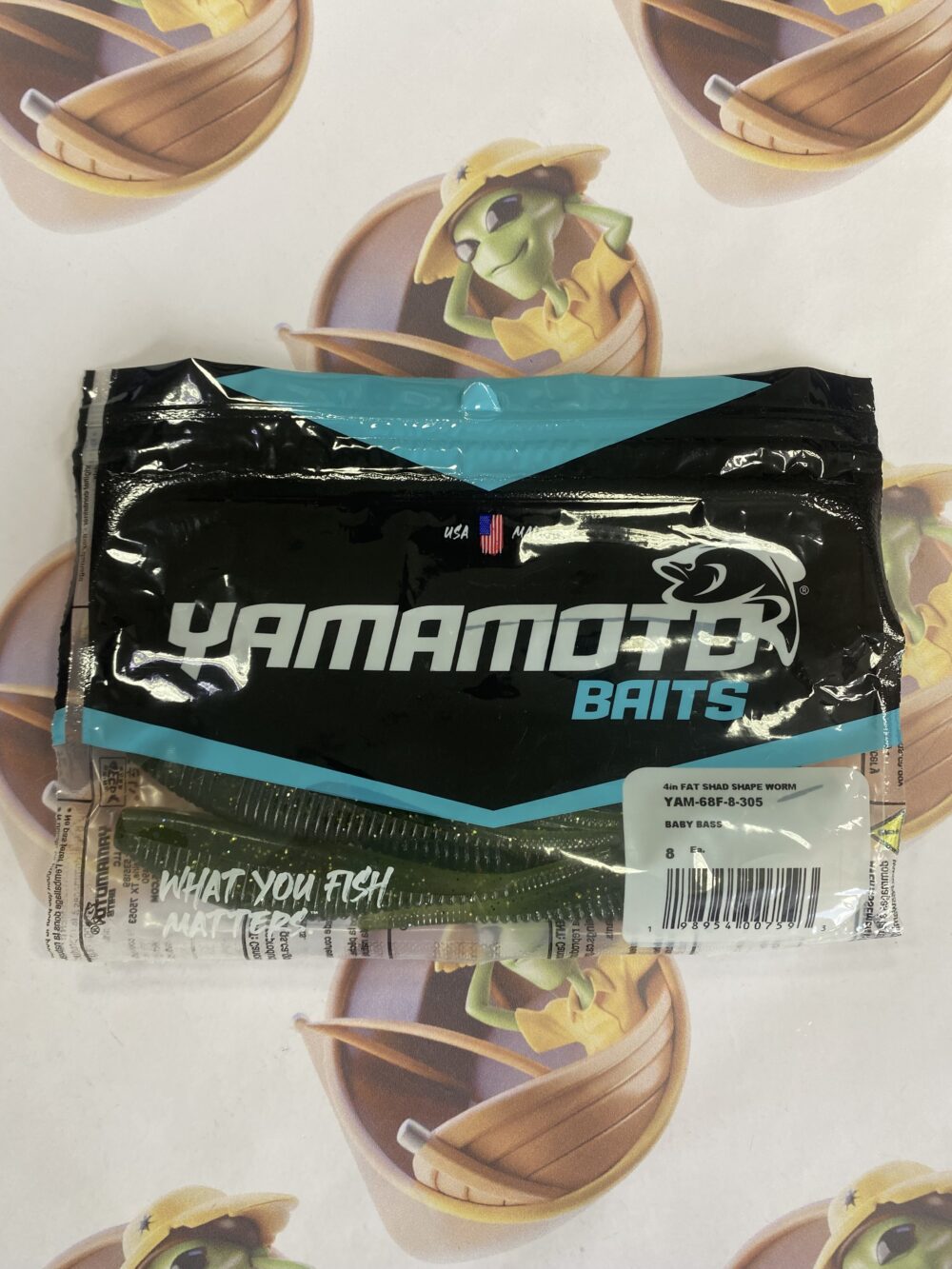 Isca Artificial Yamamoto Baits Fat Shad Shape Worm 10cm 8un Cor Baby Bass