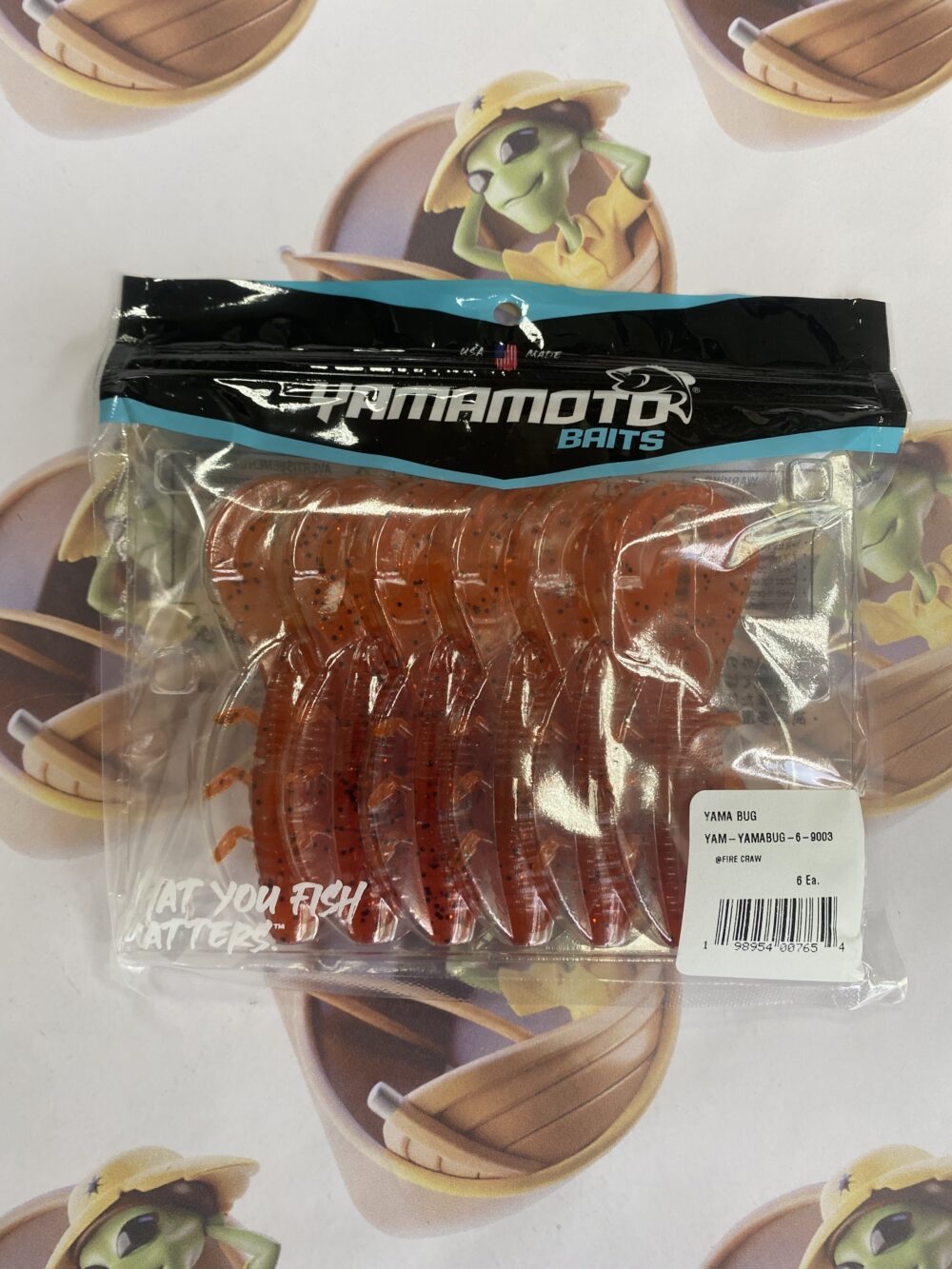 Isca Artificial Yamamoto Baits Yama Bug 9,5cm 6un Cor Fire Craw