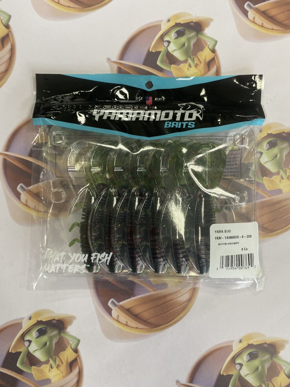 Isca Artificial Yamamoto Baits Yama Bug 9,5cm 6un Cor Watermelon BLK & Red