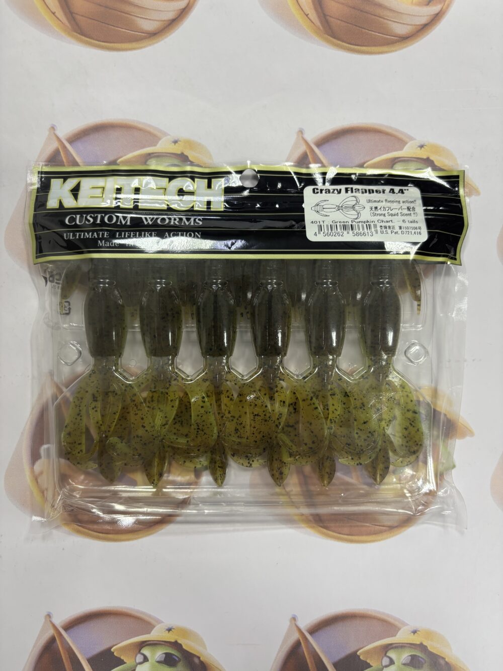 Isca Keitech Crazy Flapper 4.4" 11,1cm Cor Green Pumpkin Chart
