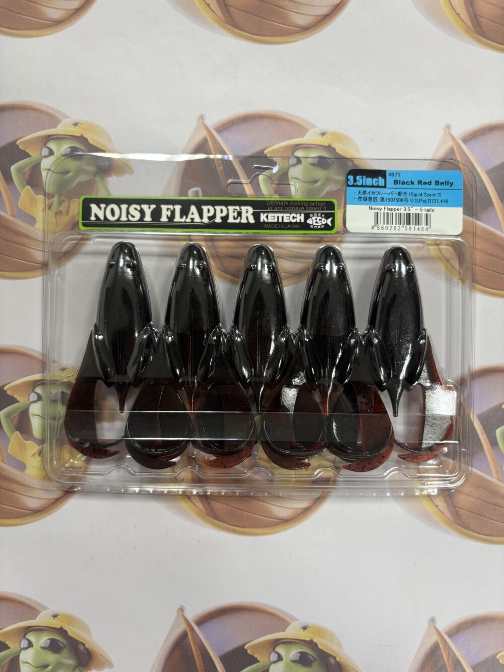 Keitech Noisy Flapper 3.5" 8,8cm Cor Black Red Belly