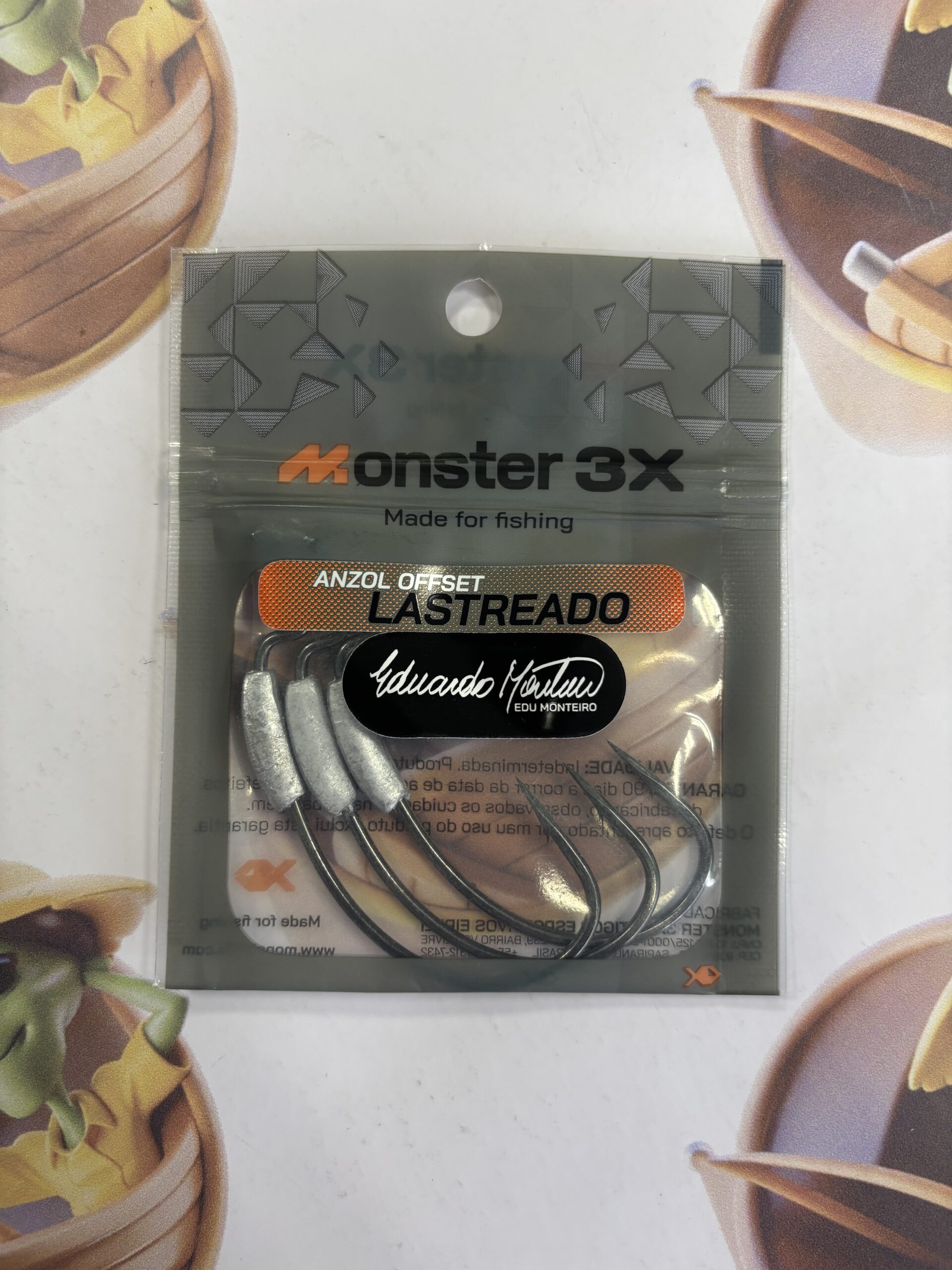 Anzol Monster 3X Offset EWG Lastreado 8/0 7g 3un