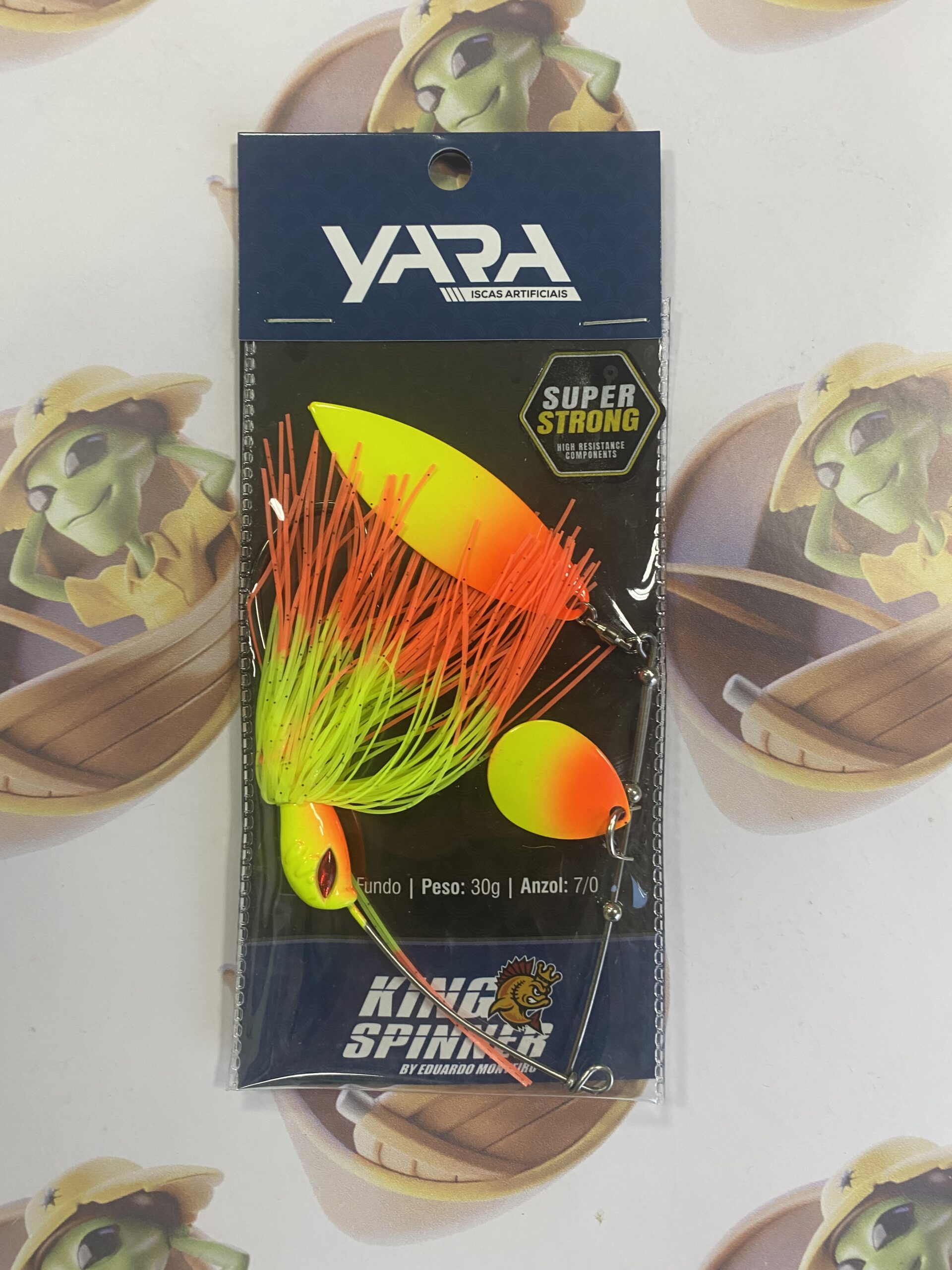Isca Artificial Yara King Spinner 7/0 30g Cor Amarelo e Laranja